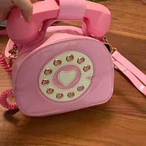 Pink Retro Telephone Crossbody Bag